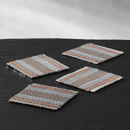  rug-looking metal coasters (four)