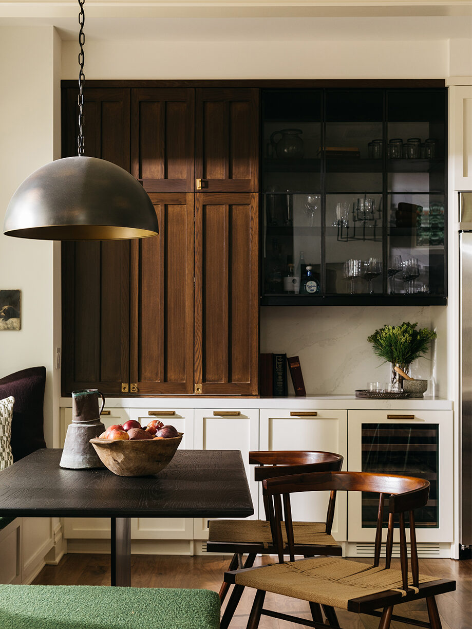 wood black and white cabinets