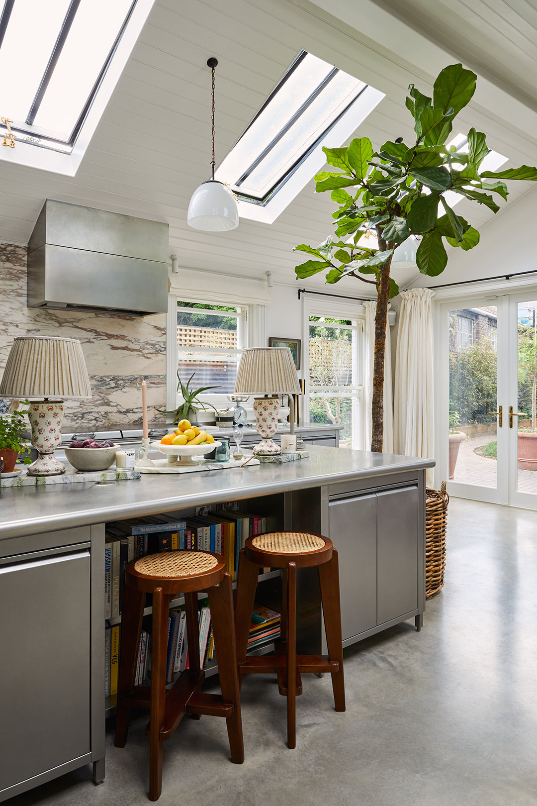 stainless steel kitchen island