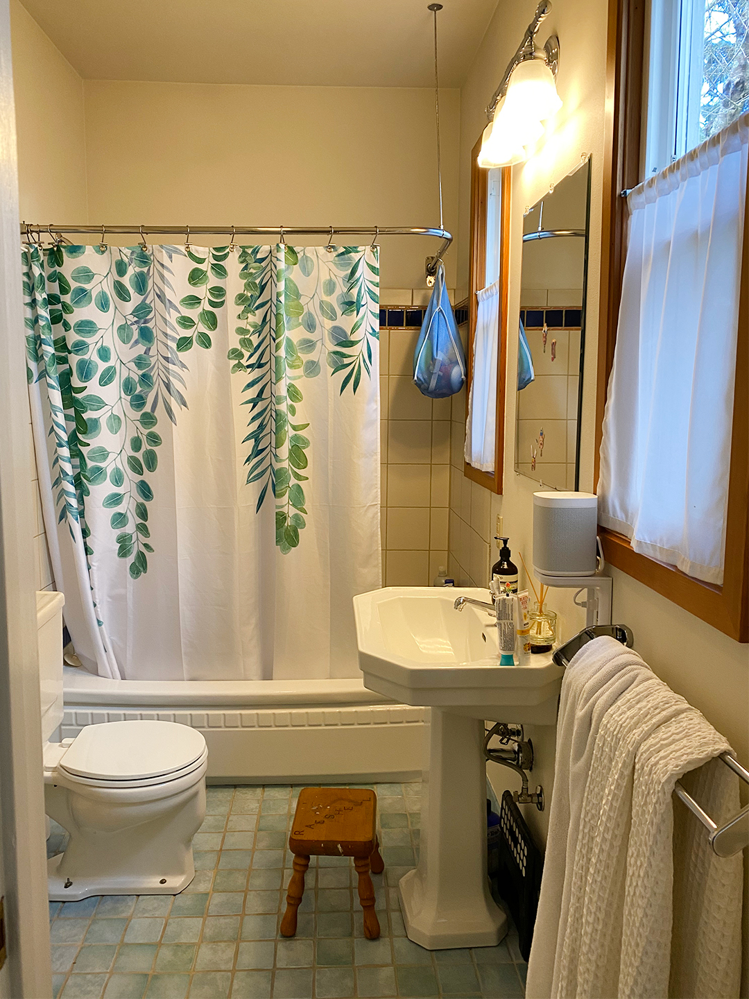 drab tiny bathroom