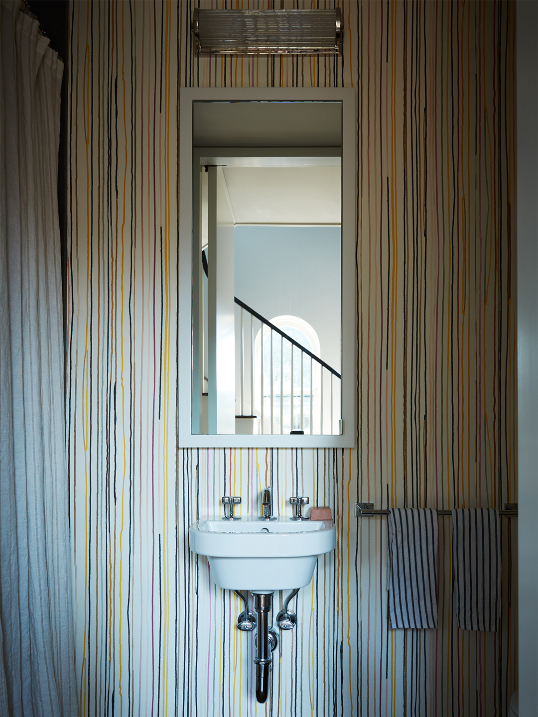 stripe bathroom wallpaper