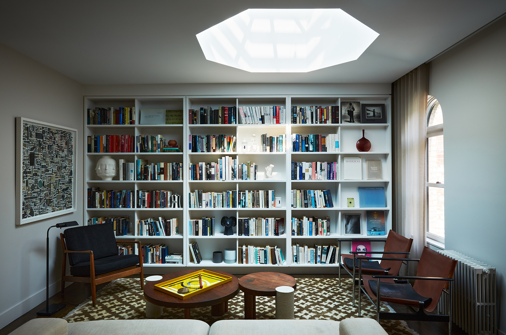 large skylight in living room