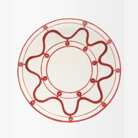  porcelain dinner plate with red print