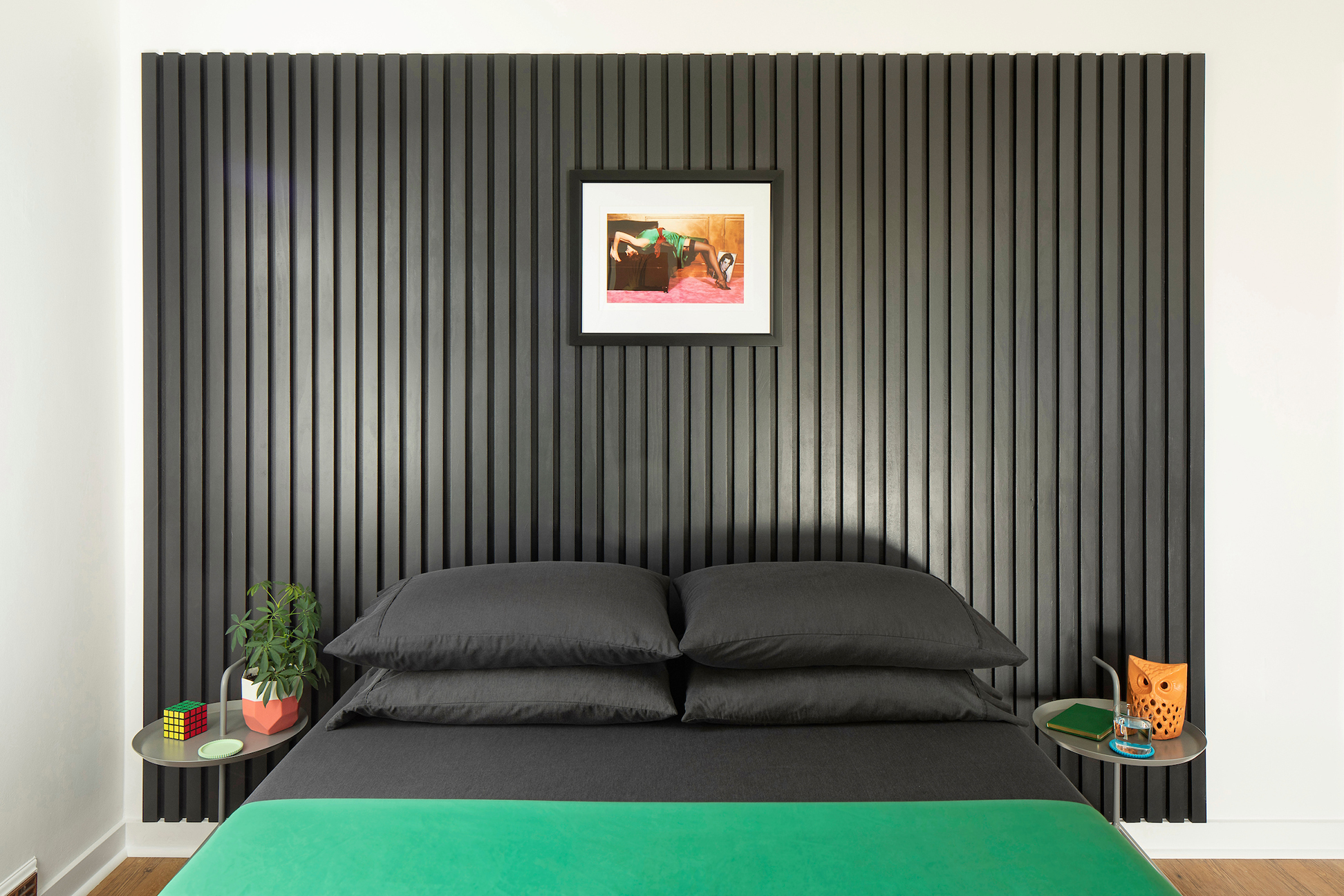 black bedroom wall