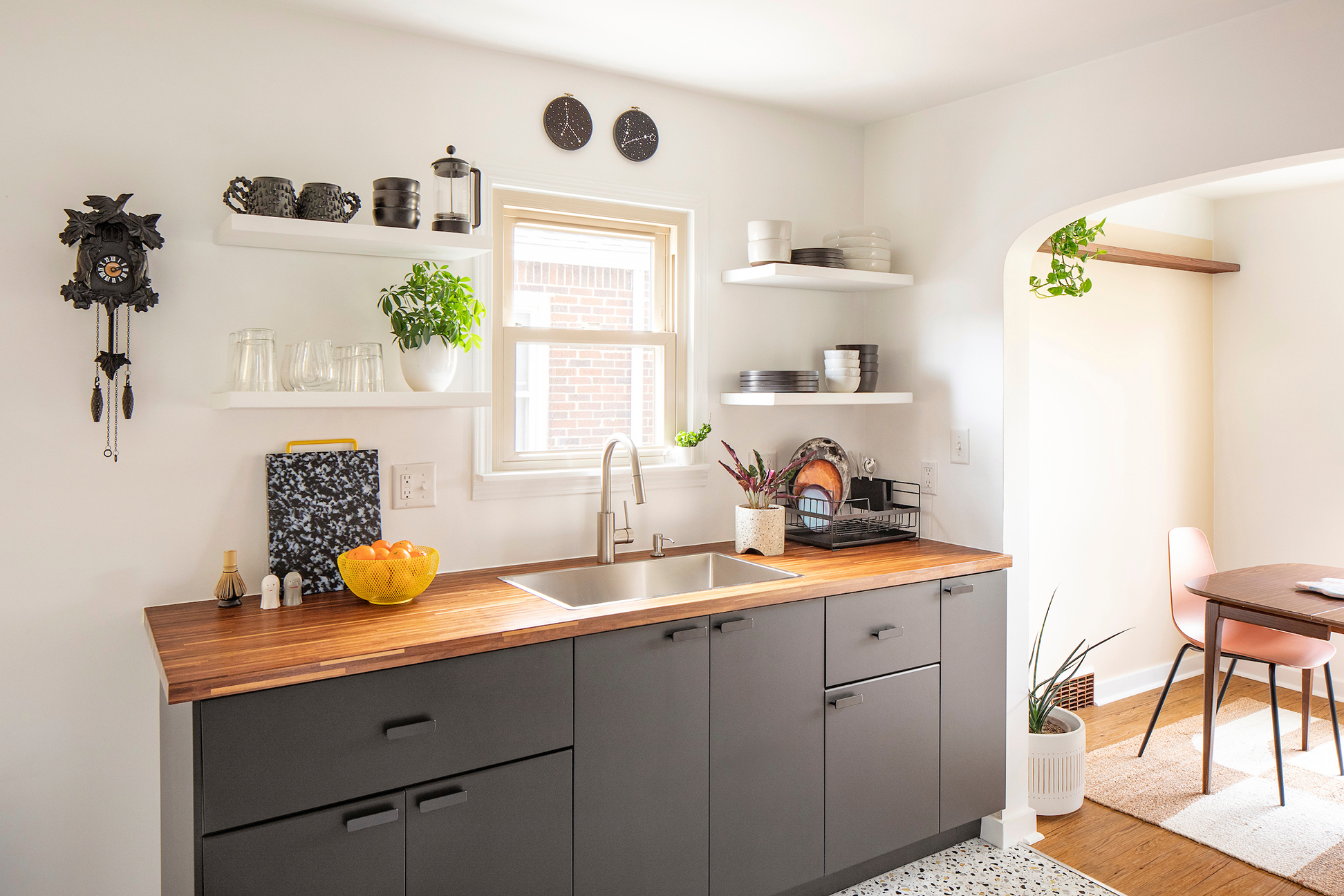 lower black cabinets