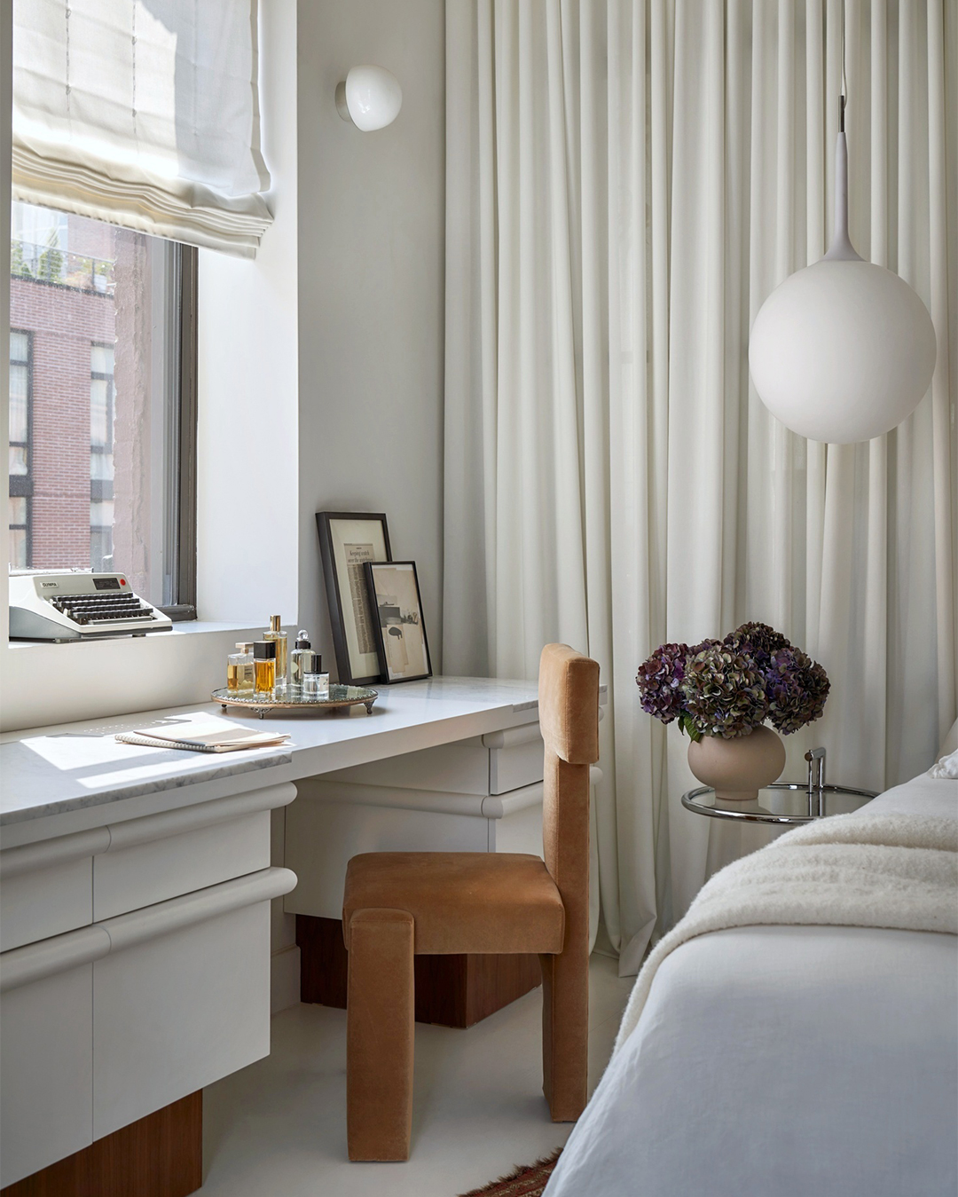 desk next to bed