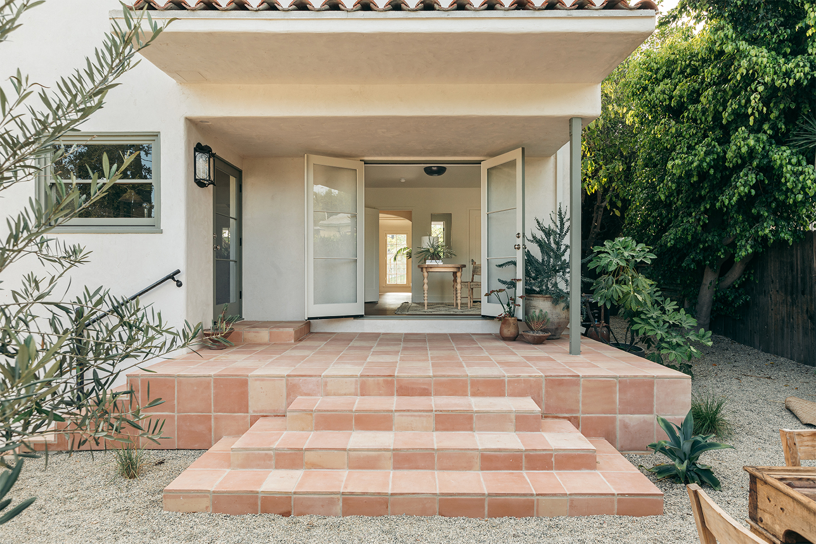 terracotta tiled patio