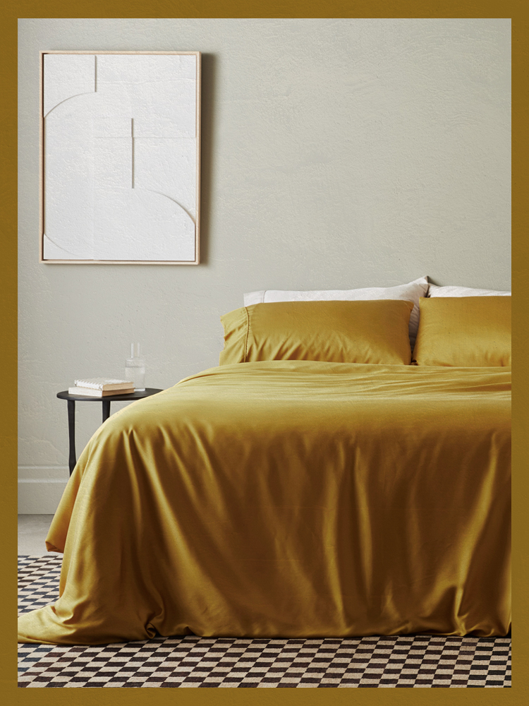 Ettitude bamboo Sheets saffron