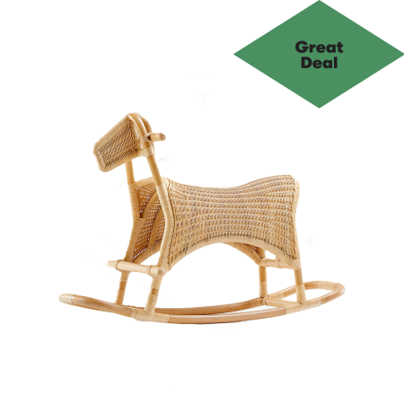  Rattan Toddler Rocking Horse, Crate&Kids