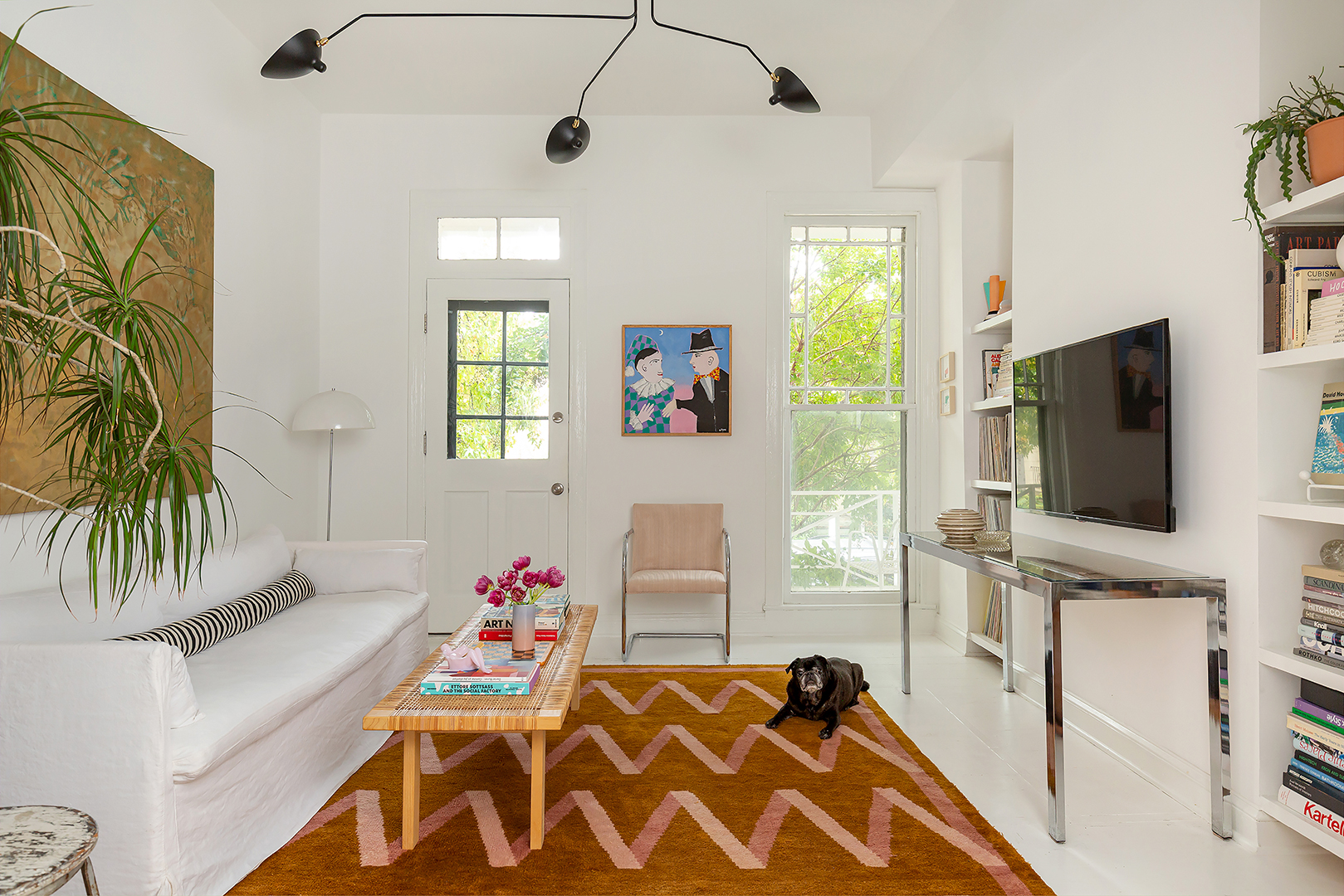 white painted living room floors