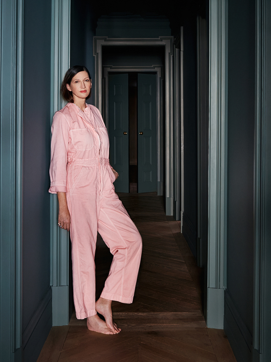 Jenna Lyons wearing a pink jumpsuit