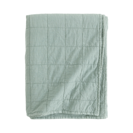  H&M Home Sage Green Quilted Bedspread.