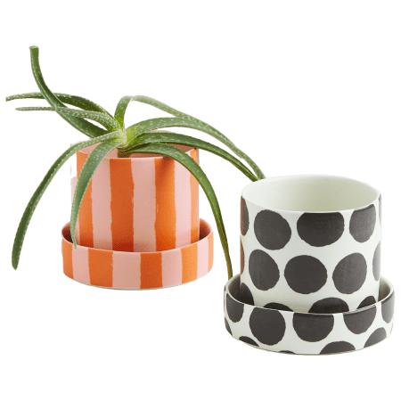  H&M Home Patterned Plant Pot and Saucer.