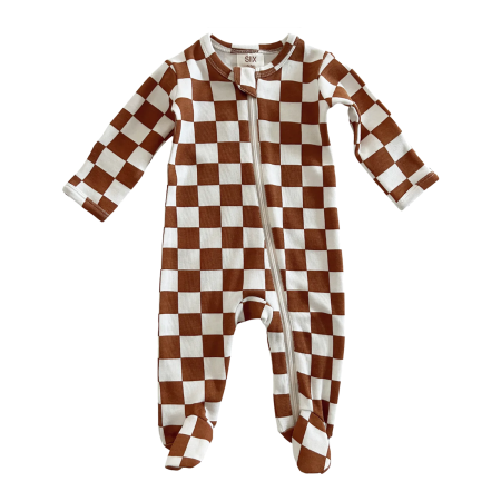  Brown Checkerboard Onesie