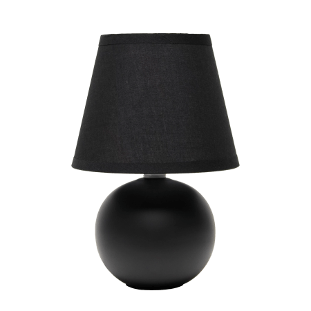  Simple Designs Mini Ceramic Globe Table Lamp, Black