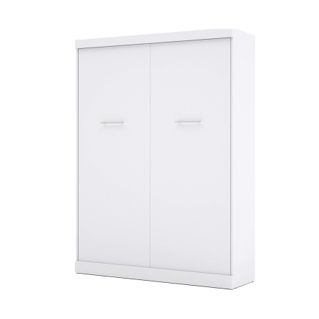  Bestar Nebula Queen Murphy Bed white cabinets