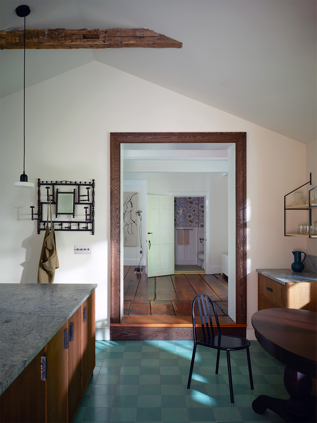 Wide kitchen door looking into next room