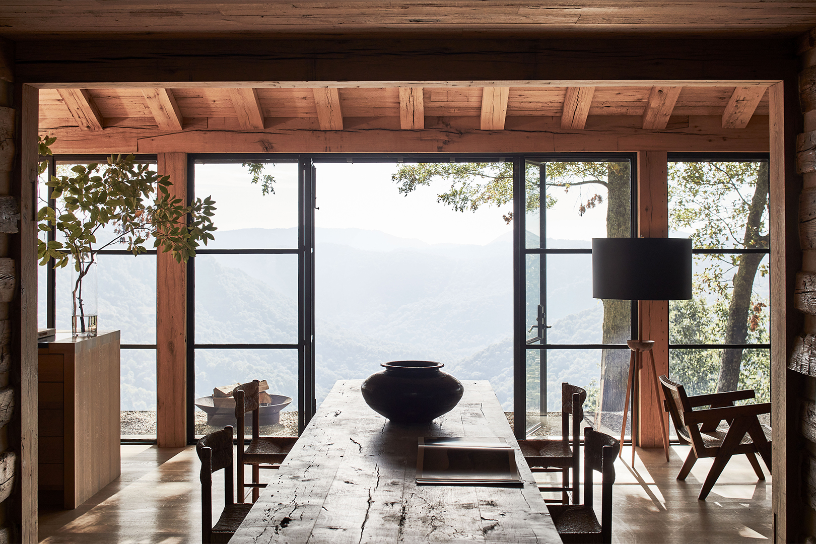 rustic wood dining table