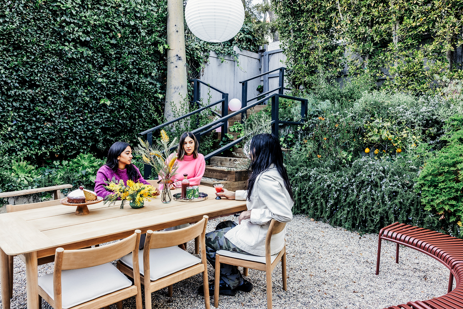 Ghia employees around outdoor table