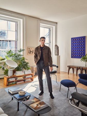 man standing in living room