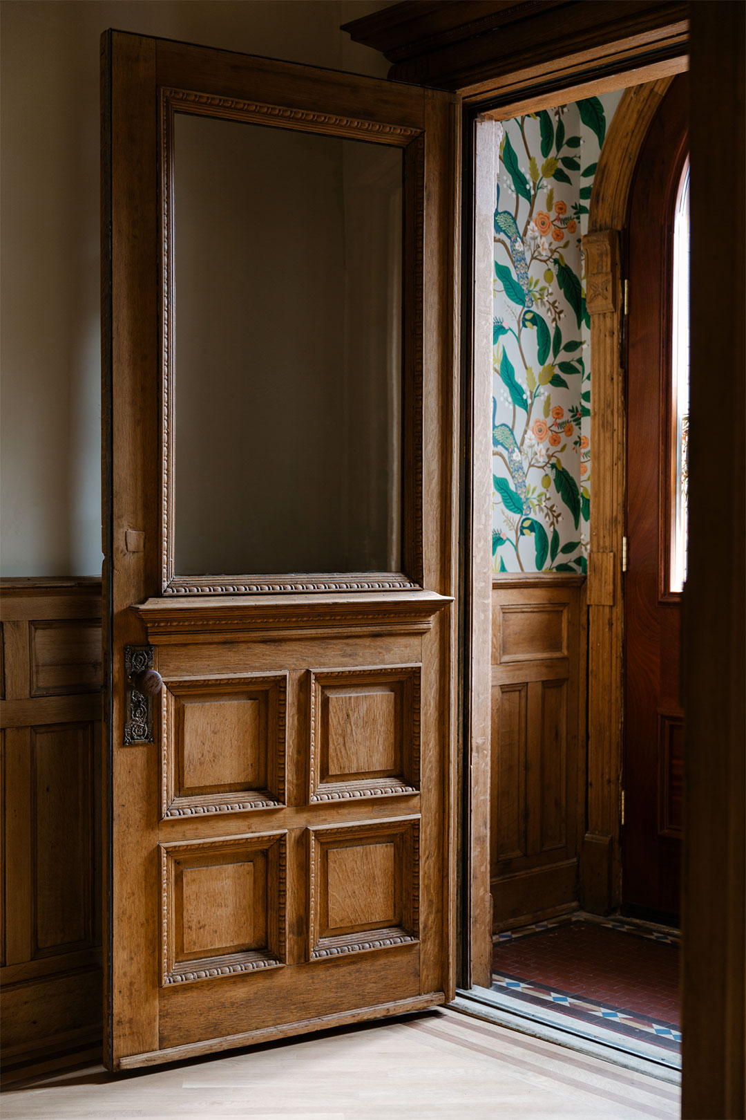 paneled wood door