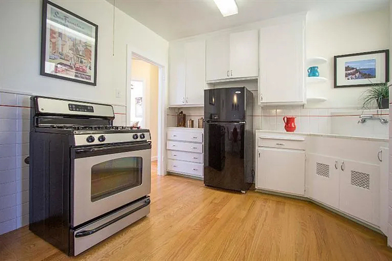 Small white kitchen.