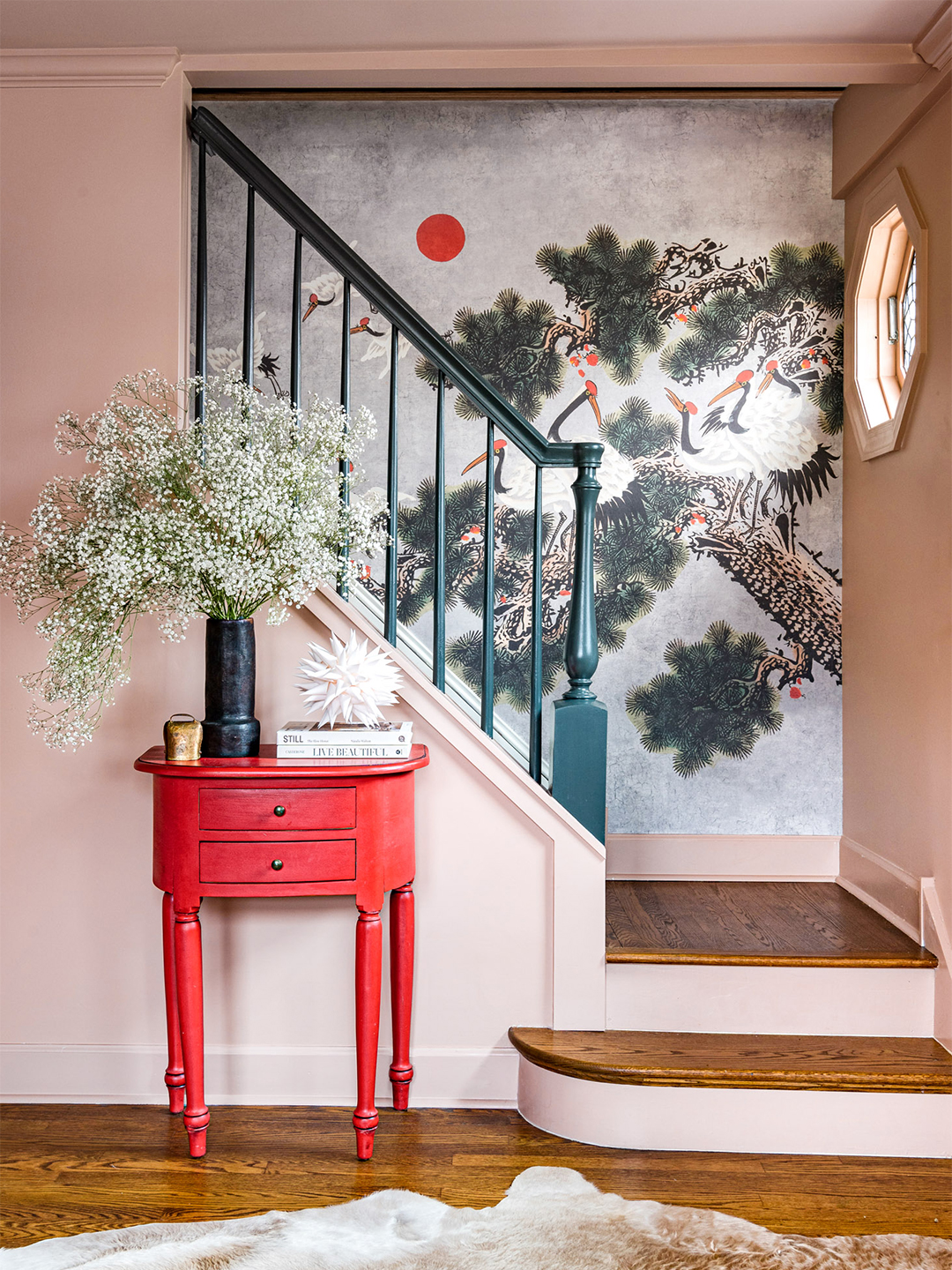 pink stair case