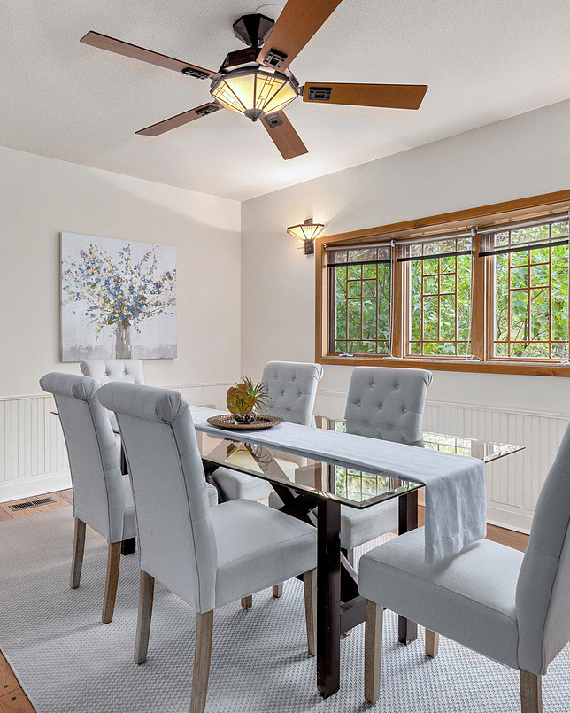 gray dining room