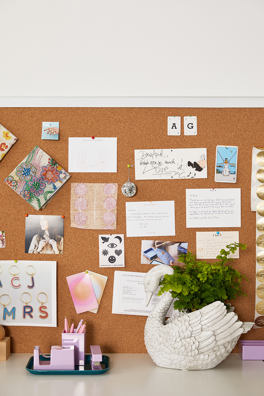 Closeup of corkboard