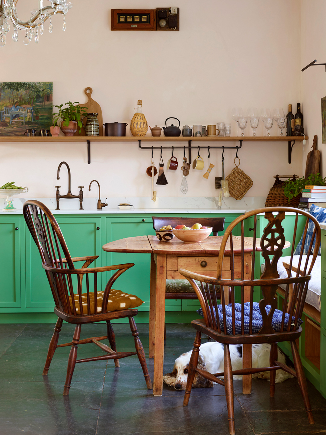 antique chairs around table