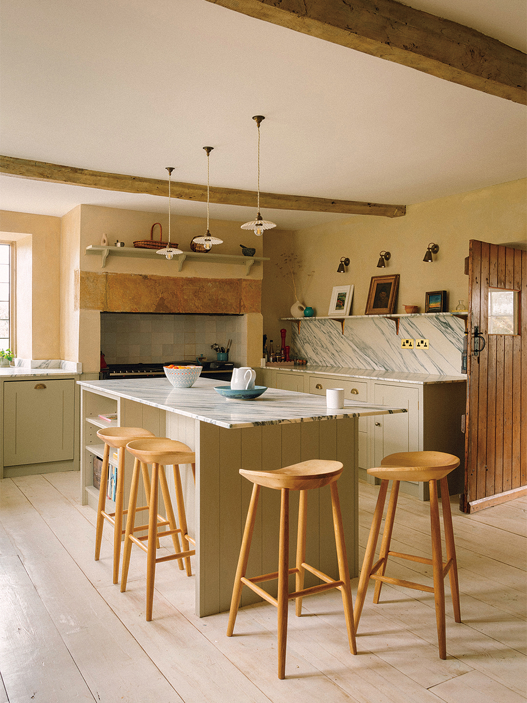 stools around island