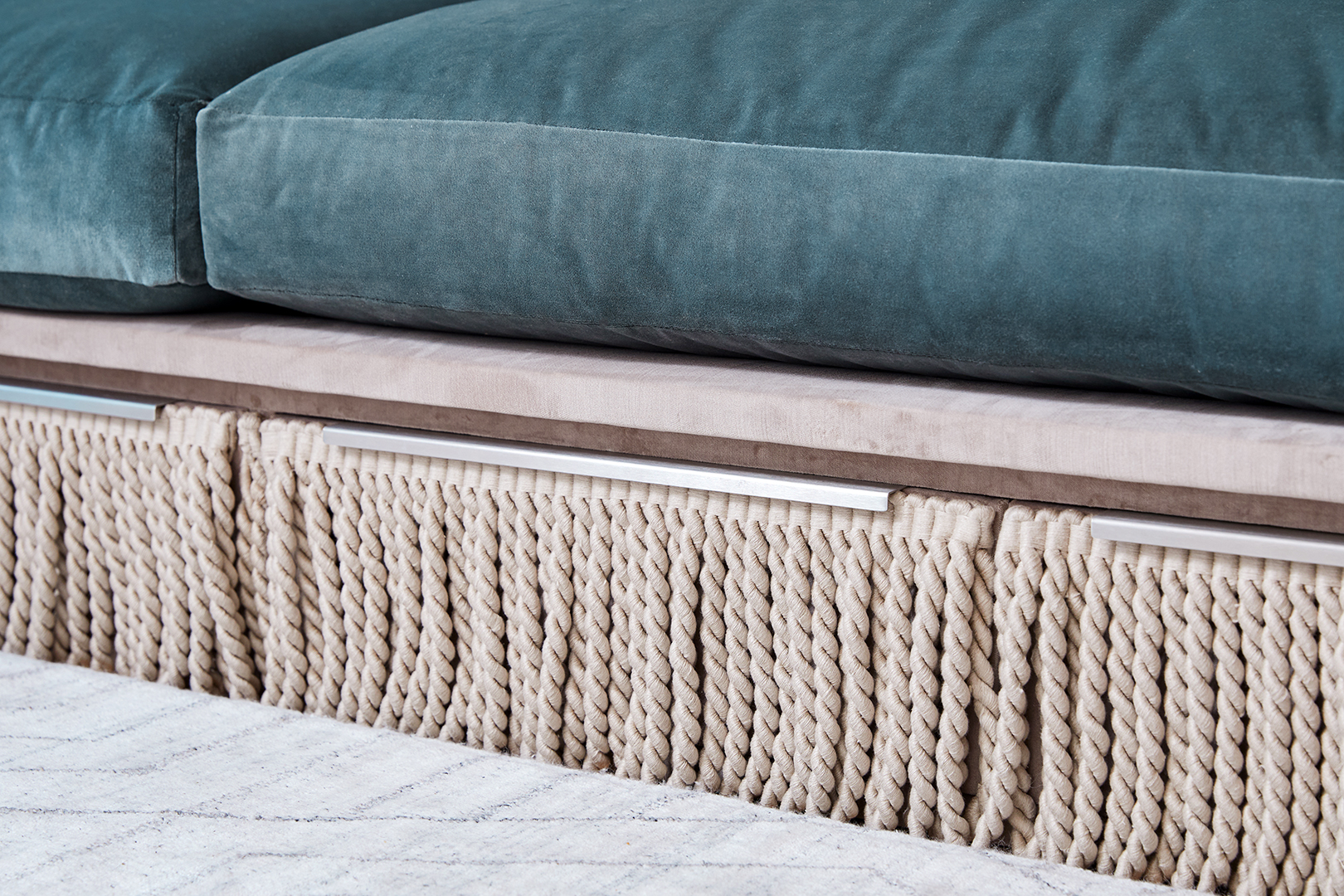 fringe lining sofa base