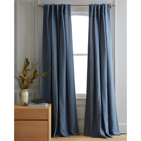  european linen blackout curtain blue