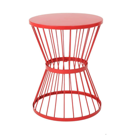  Christopher Knight Home Lassen Outdoor 16" Iron Side Table, Matte Red