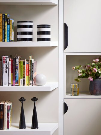 detail of bookshelf