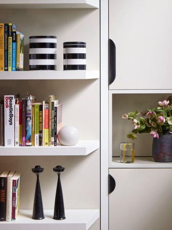 detail of bookshelf