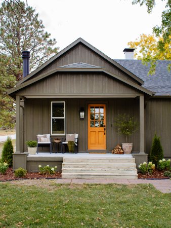 brownish green house