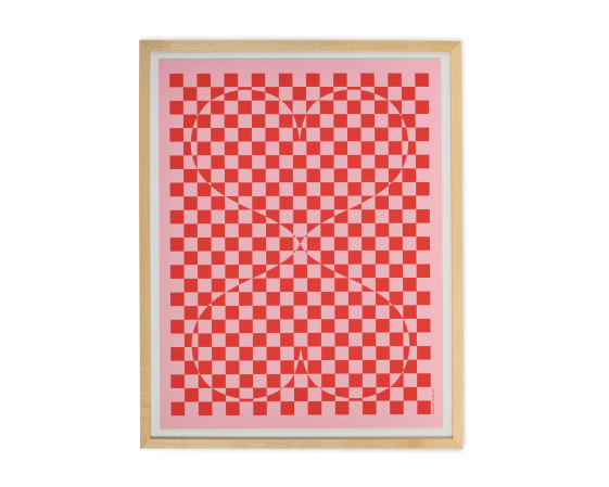  heart checkered print