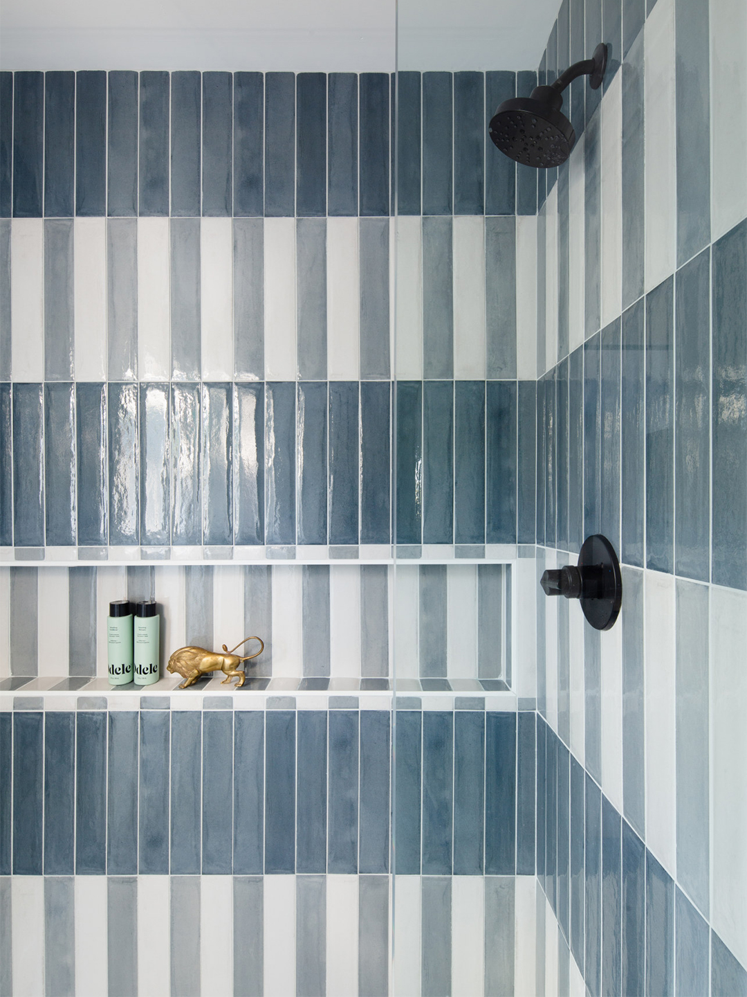 blue shower tile