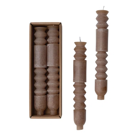  Brown Unscented Taper Candles