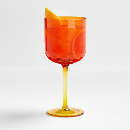  Orange and yellow wine glass