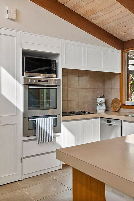 kitchen under sloped ceiling