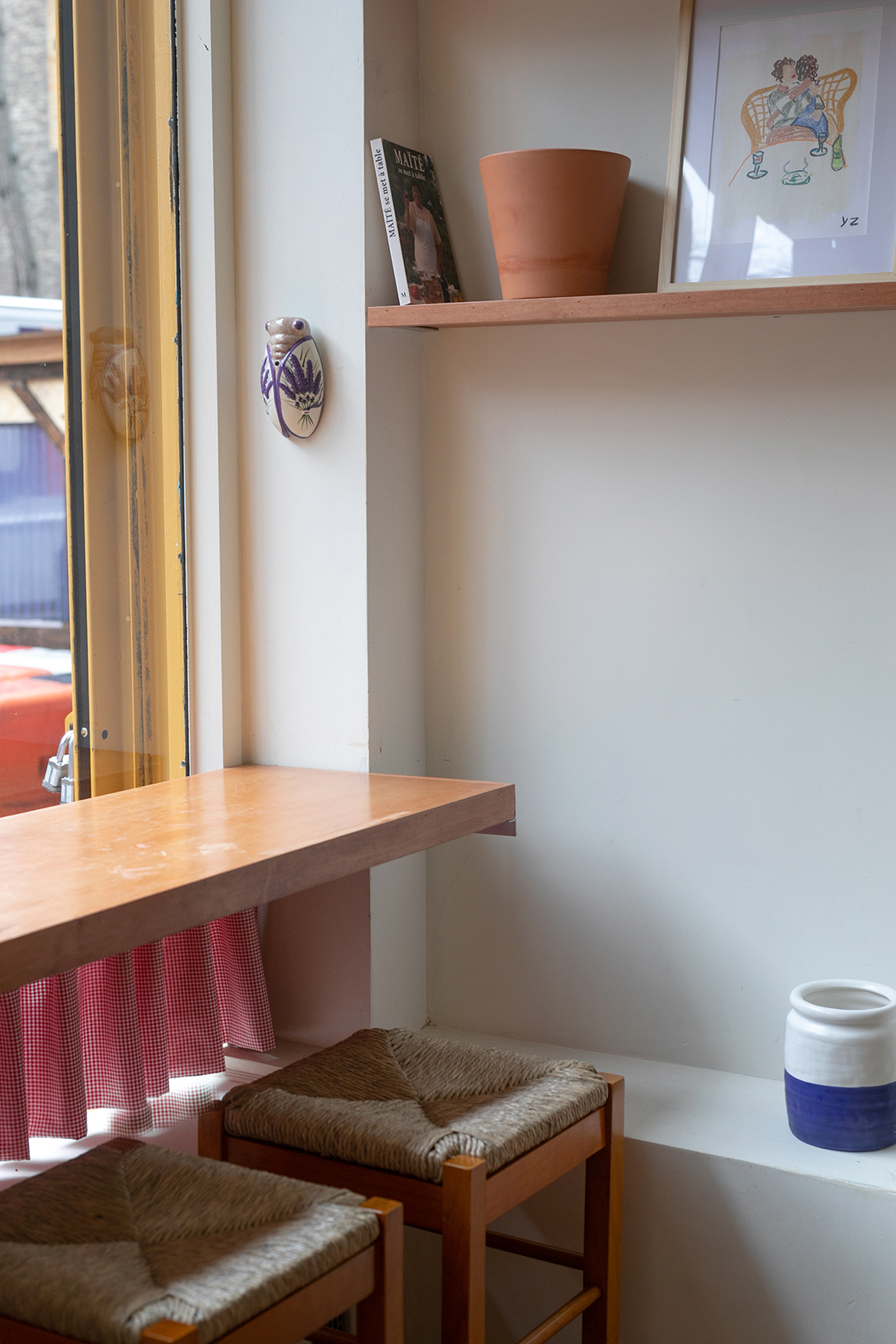 stools at counter