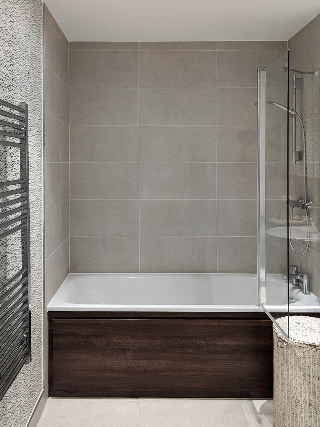 gray shower tile