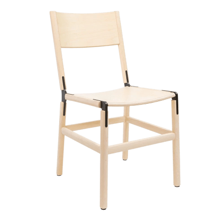  Fyrn Mariposa chair in maple with black hardware