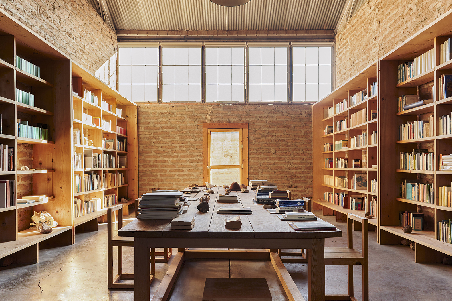 oversized wood library table