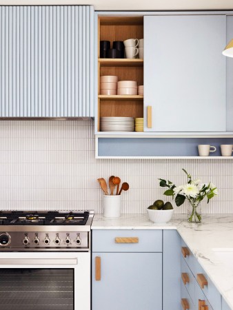 light blue kitchen