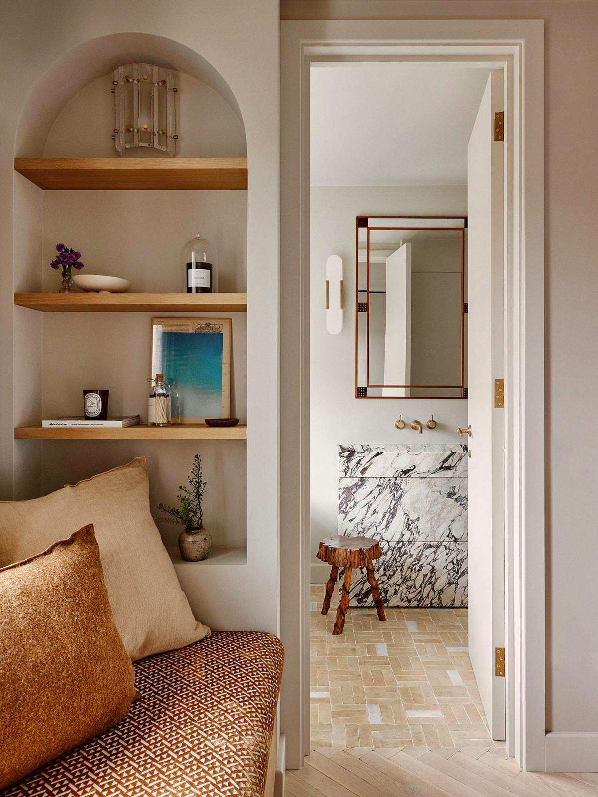 marble sink in bathroom