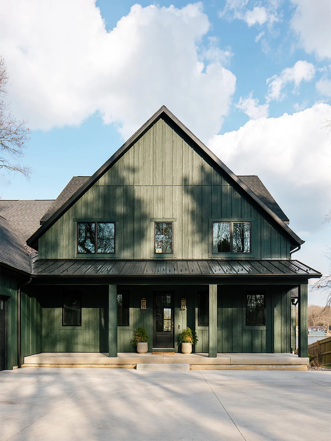 dark green farmhouse