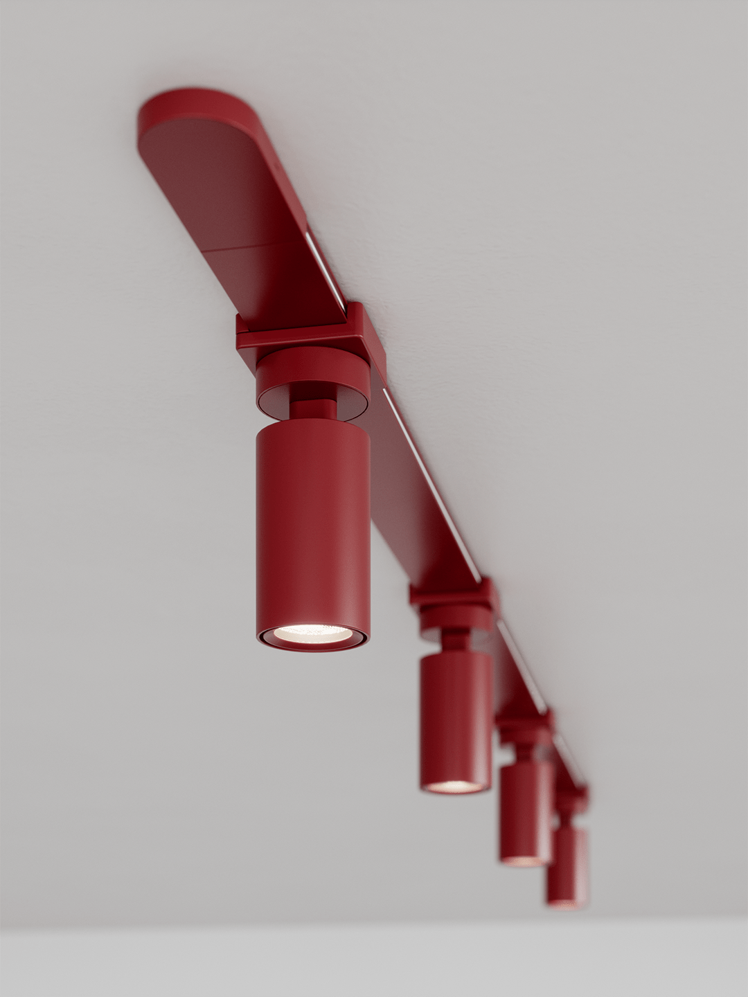 red ceiling lights